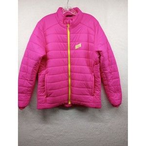 NWOT BUYK Puffer Coat Women's SZ M Insulated Warm Hot Pink Adjustable Full Zip